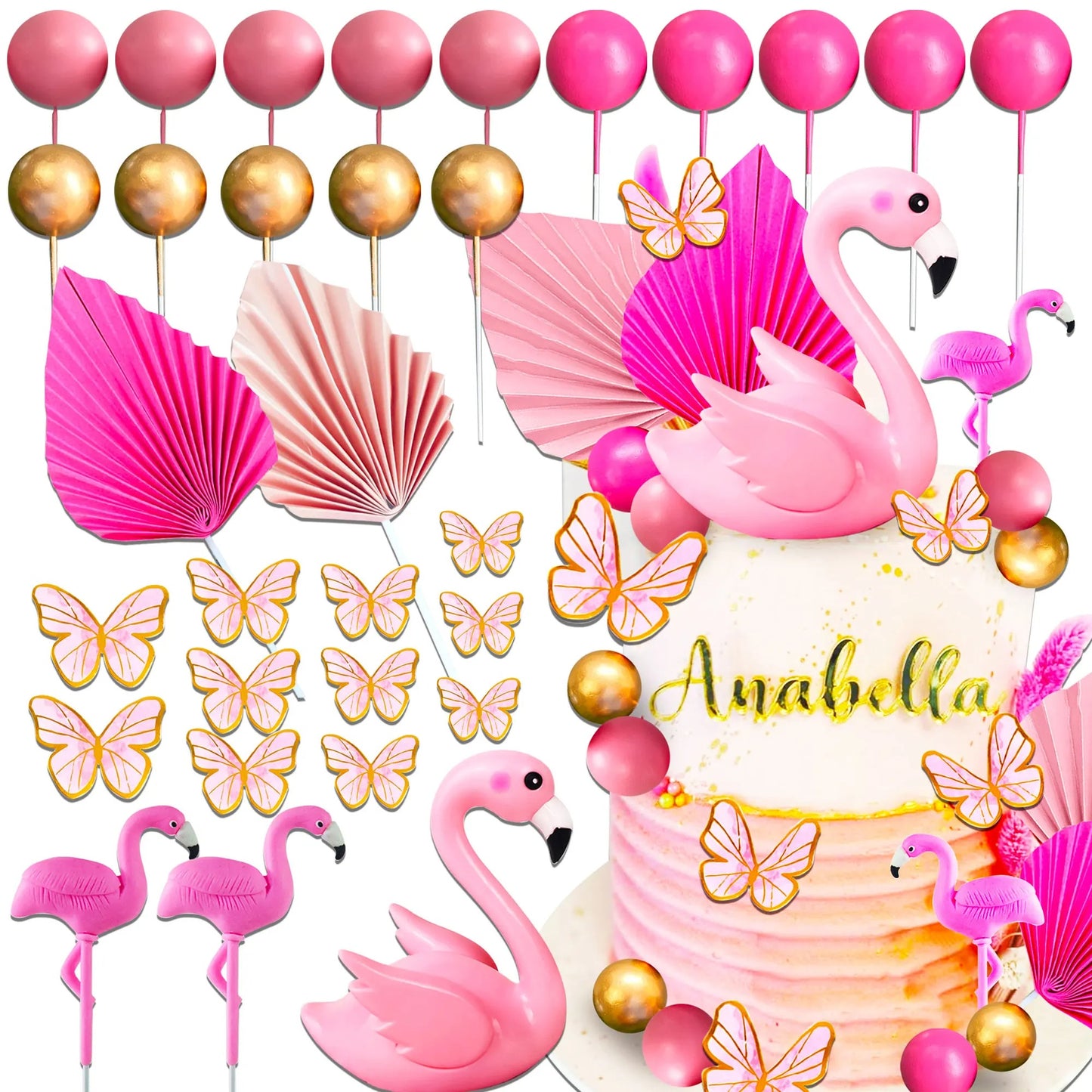 Décoration de gâteau Flamingo | Tropical Paradise