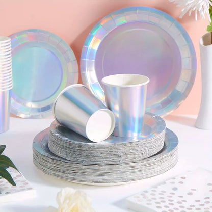Vaisselle irisée | Kit 80 pièces holographique