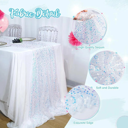 Chemin de table Paillettes | Réutilisable 6 Couleurs