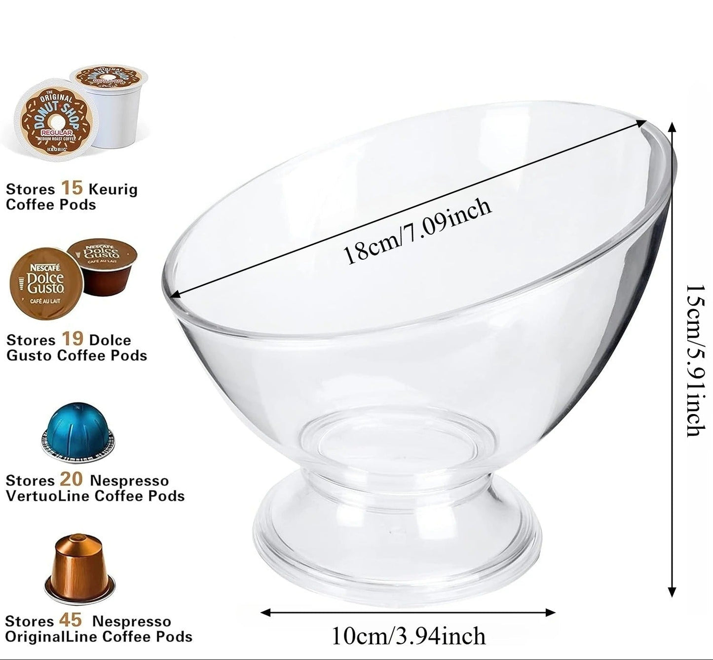 Boite a cafe-capsule | Design Transparent 40 Capsules