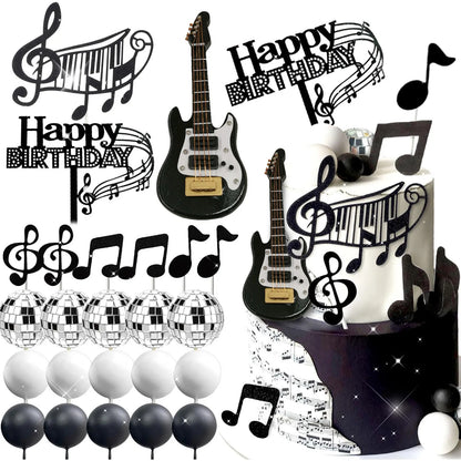 Décoration gâteau musical | Boule disco et guitare| disco à son meilleur