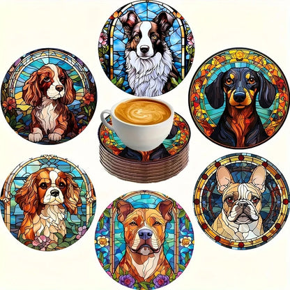 Sous-verres charmants | Motifs Chiens Bois