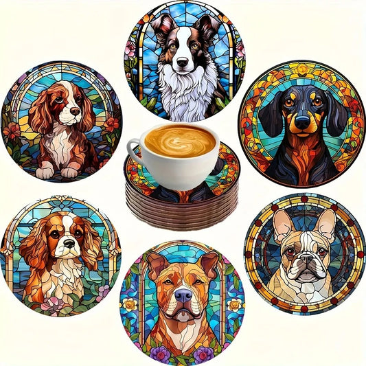 Sous-verres charmants | Motifs Chiens Bois