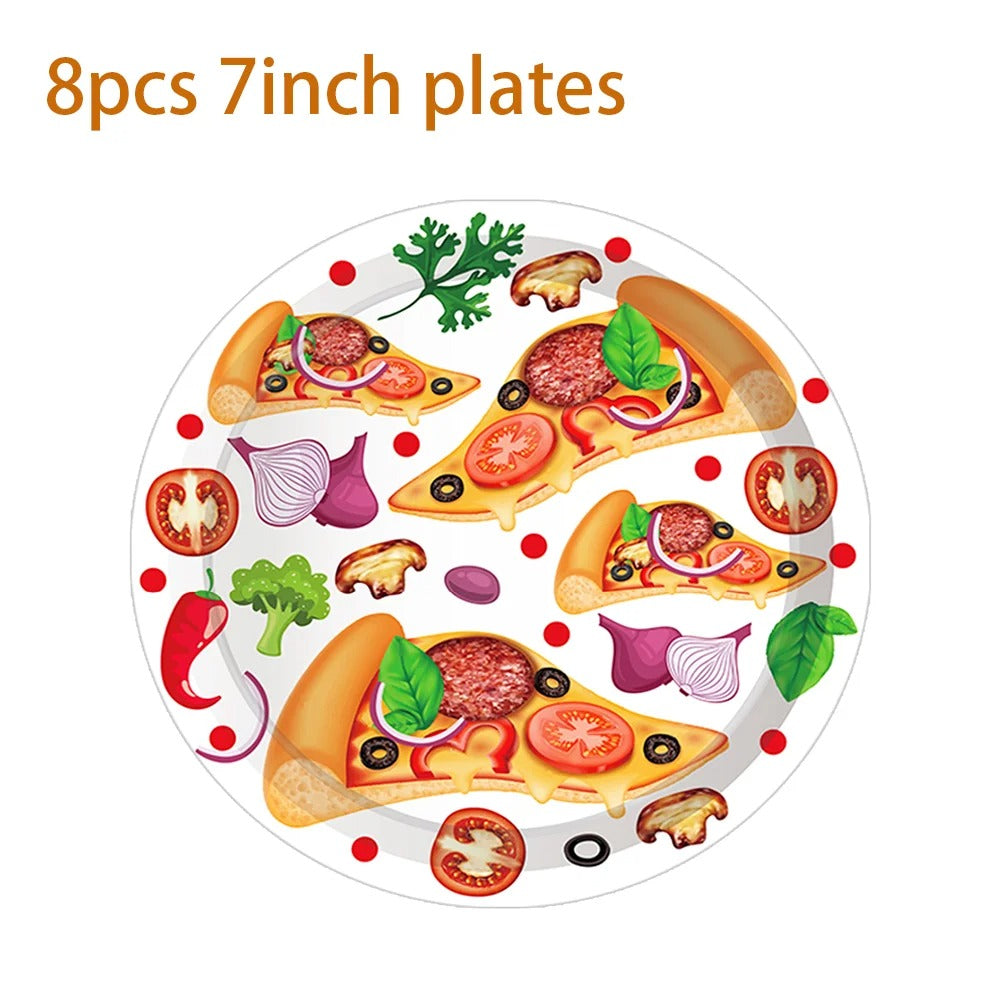 Vaisselle jetable pizza | Kit complet 8 invités