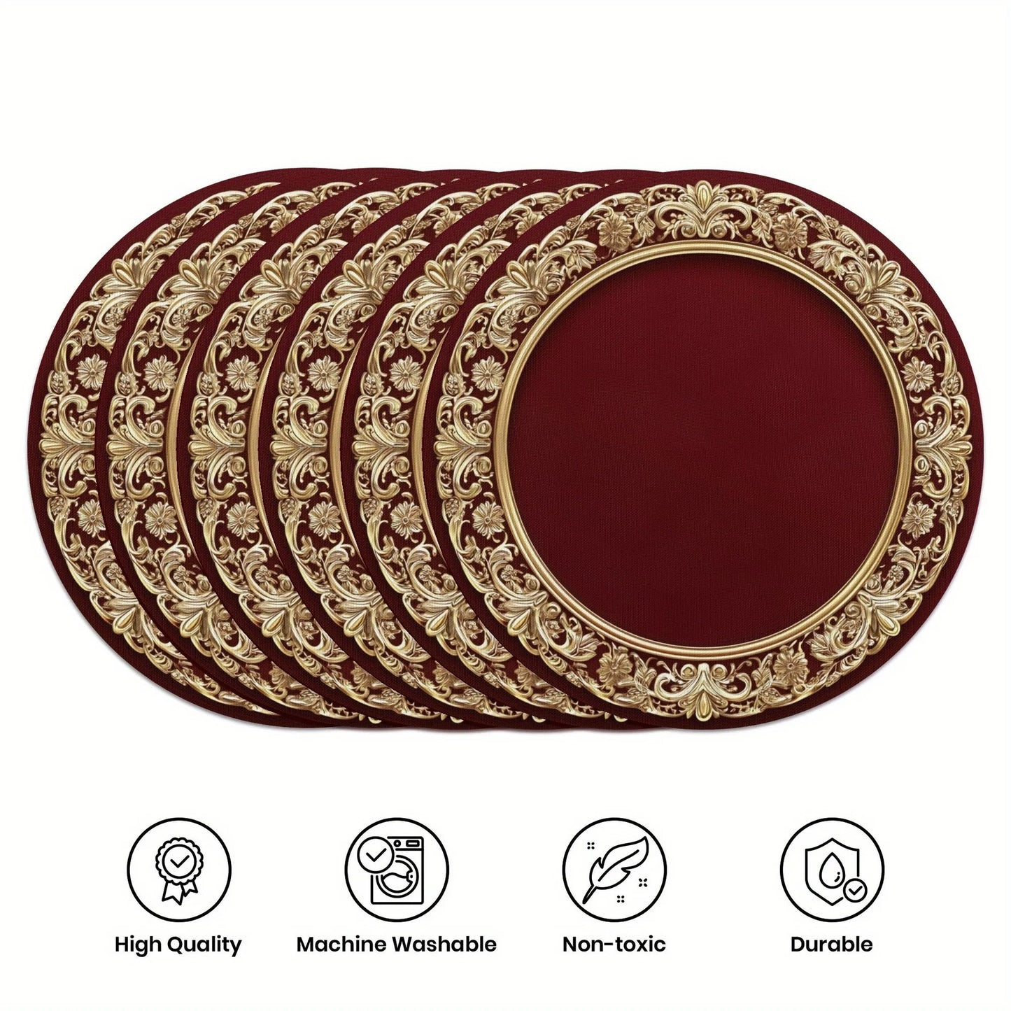Set de table rouge et doré | Noël en lin