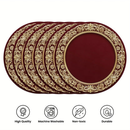 Set de table rouge et doré | Noël en lin