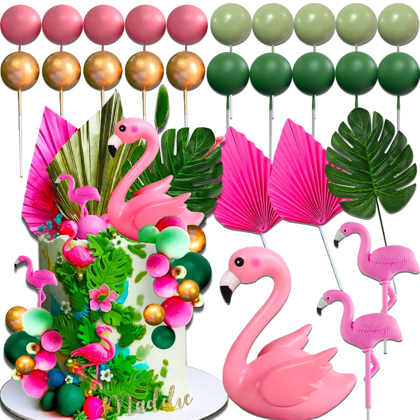 Décoration de gâteau Flamingo | Tropical Paradise