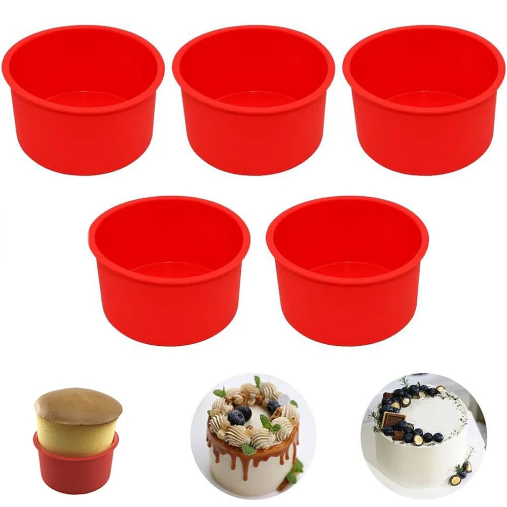 Moules à muffin rond | Silicone réutilisable lot de 5