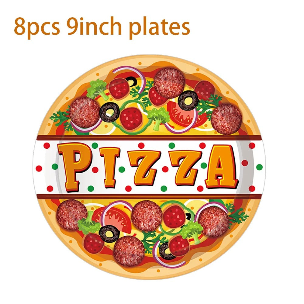 Vaisselle jetable pizza | Kit complet 8 invités