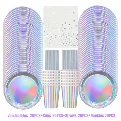 Vaisselle irisée | Kit 80 pièces holographique