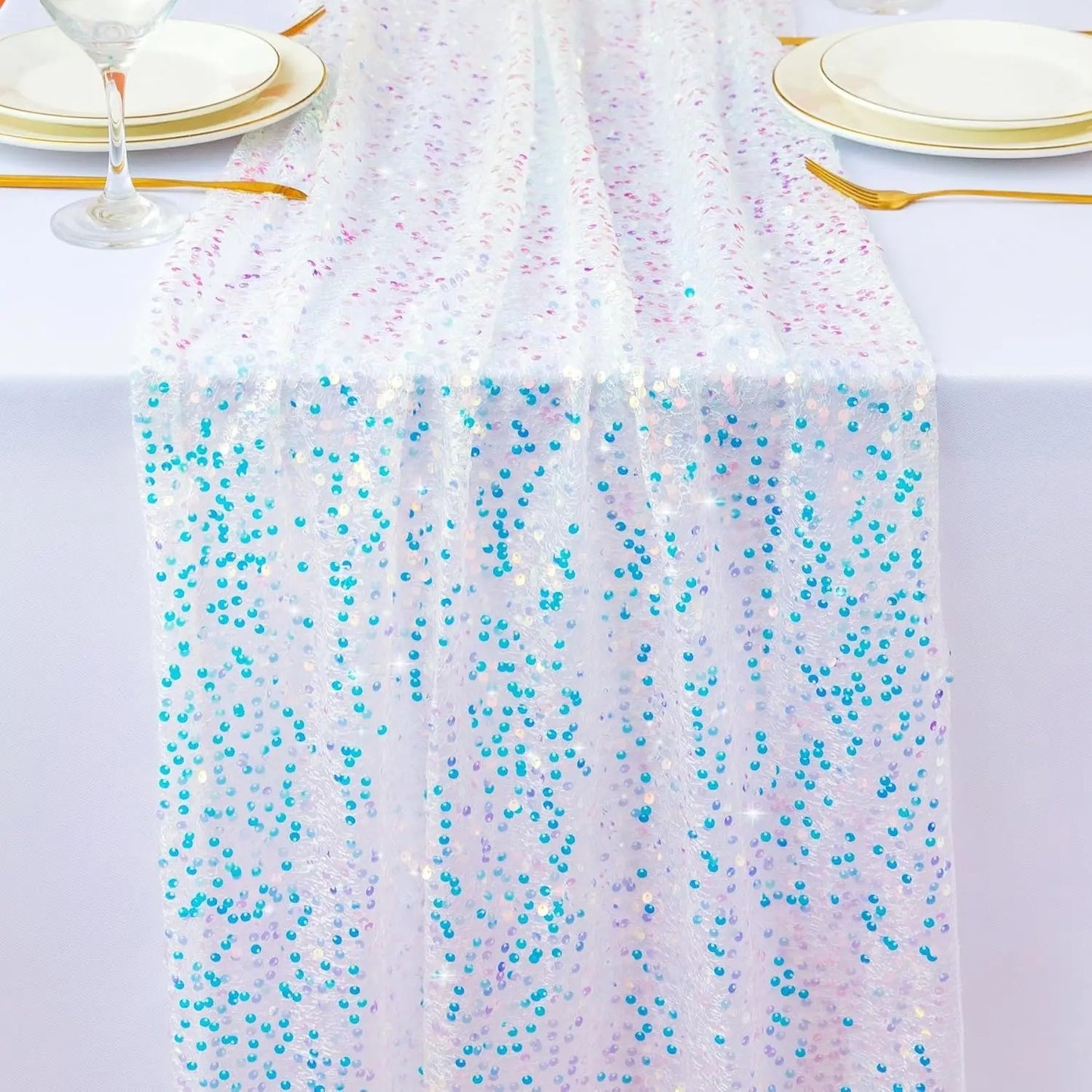 Chemin de table Paillettes | Réutilisable 6 Couleurs