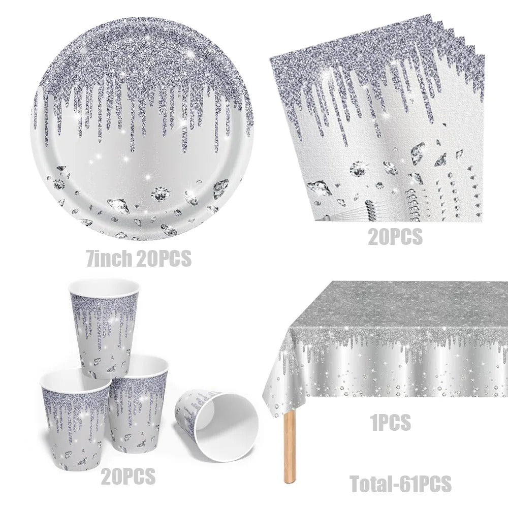 Assiettes Glamour | Argentées Jetables