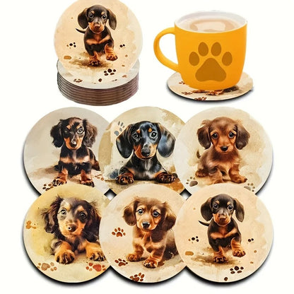 Sous-verres charmants | Motifs Chiens Bois