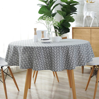 nappe ronde en lin géométrique